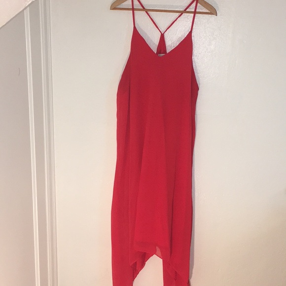 New York & Company Dresses & Skirts - Coral handkerchief hem maxi dress